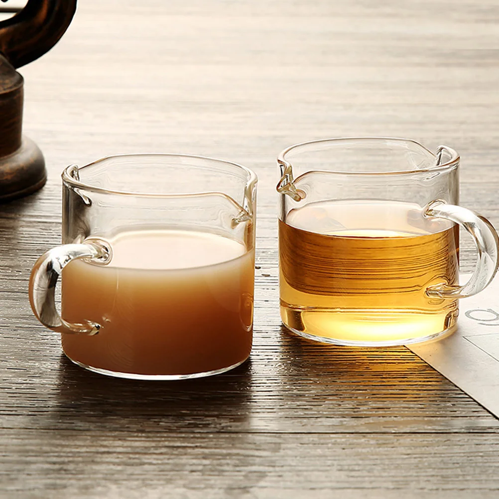 

2Pcs Double-Mouth Milk Coffee Glass Cup Transparent Mug Home Office Kitchen Baking Tea Cup for Drinks Coffee Mug