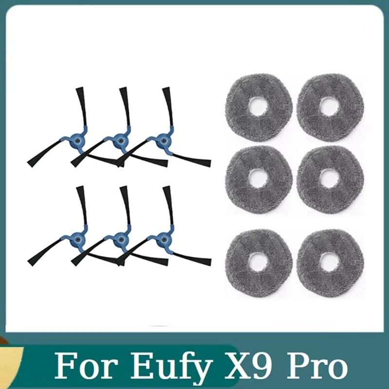 

12PCS Replaceable Spare Parts For Eufy X9 Pro Robot Vacuum Cleaner Accessories Washable Mop Cloth Side Brush