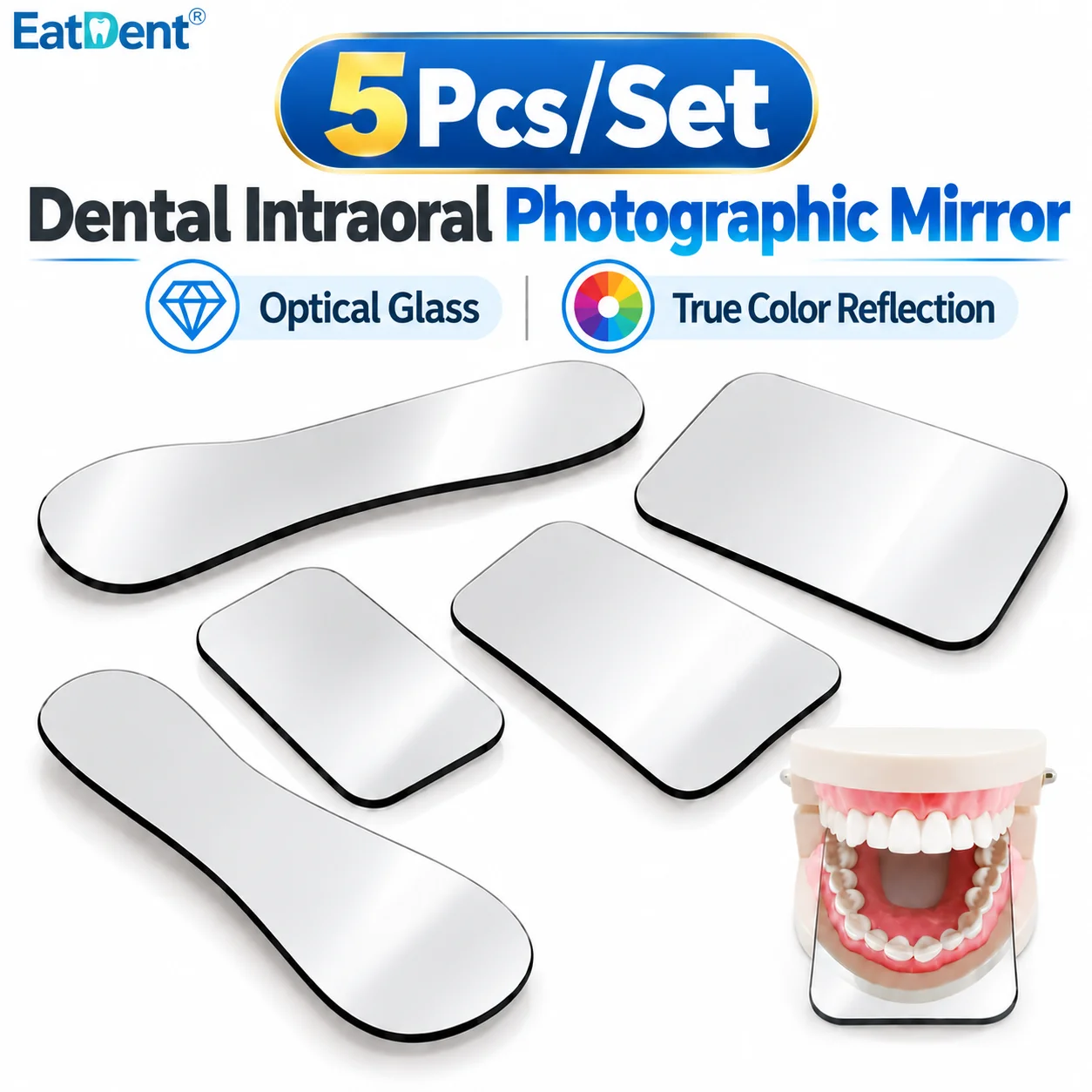 Dental Intraoral Orthodontic Mirror Rhodium Occlusal Photography Reflector Glass Double-Sided Dentistry Intra Oral Care Mirror