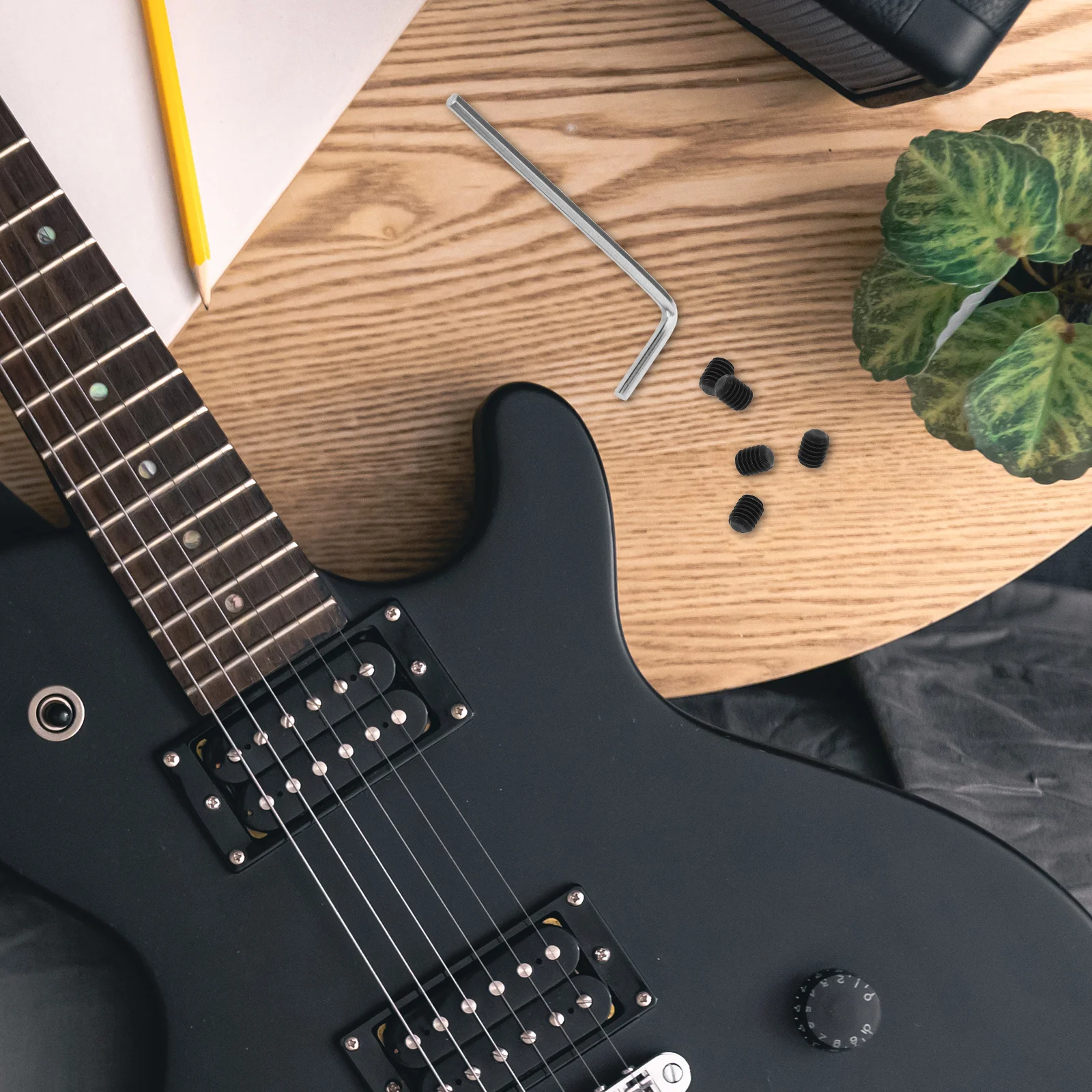 

6Pcs Electric Guitar String Retainer Metal Locking Screws Neck Plate Saddles Mounting Screws Guitar Repair Locking Screw