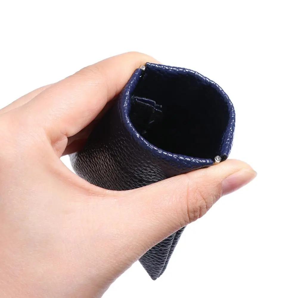

Self-closing Leather Makeup Coin Purse Waterproof Large Capacity Self-closing Lipstick Bag Mini Korean Style Mini Makeup Bag