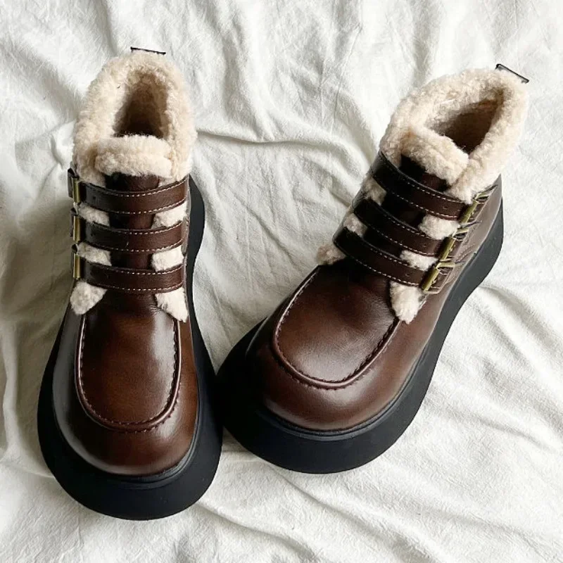 Bottines à plateforme épaisses pour femmes, bottes de neige de rinçage, mode protectrice, printemps chaud, automne, chaussures non glissantes pour femmes, Y2K, nouveau, 2024