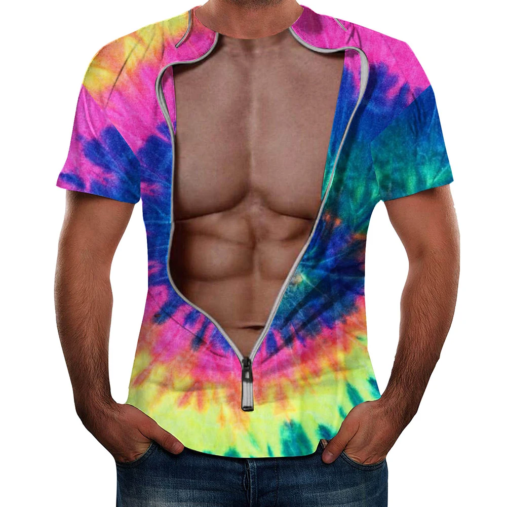 New Men Muscle Body 3D Print Funny Slim Fit Short Sleeve T-Shirt Summer Tee O Neck Tees Tops T Shirt For Man Clothing