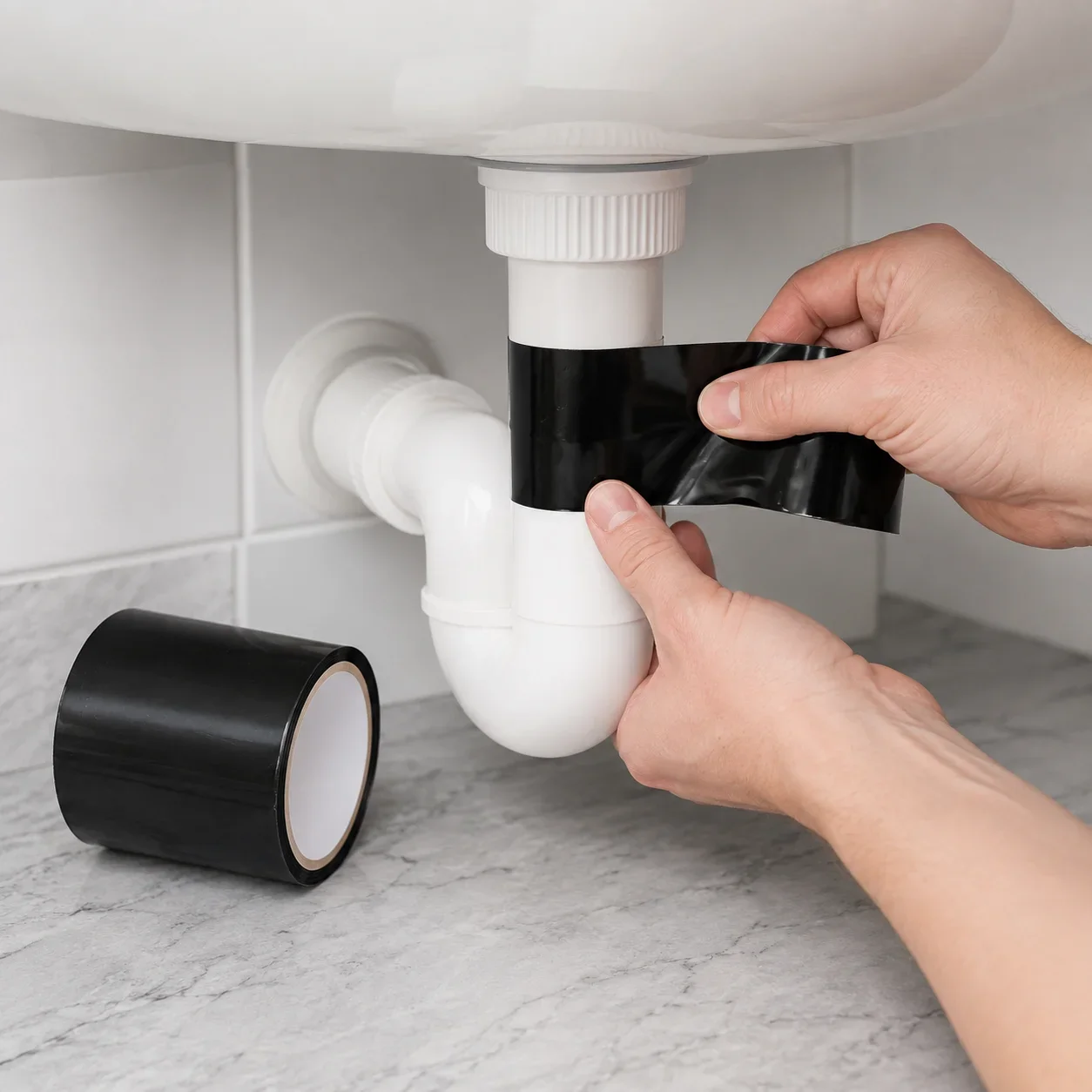 Waterproof Repair Tape PVC Self Adhesive Sealing Patch for Kitchen Bathroom Bucket Water Pipe Leak Emergency Fix Black Roll
