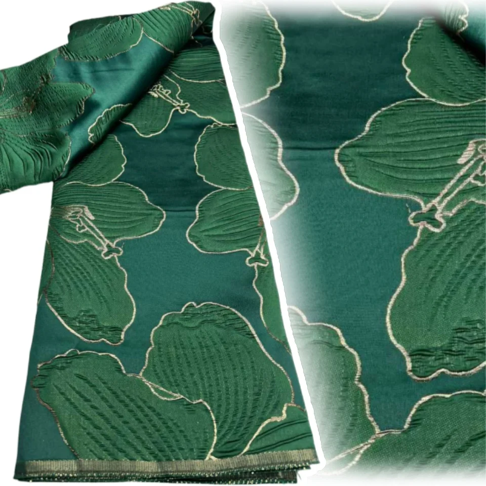 

White Luxury African Jacqurad Lace Fabric Newest Nigerian Brocade Lace Fabric for Evening Prom Luxury Women Dresses Sewing 2205