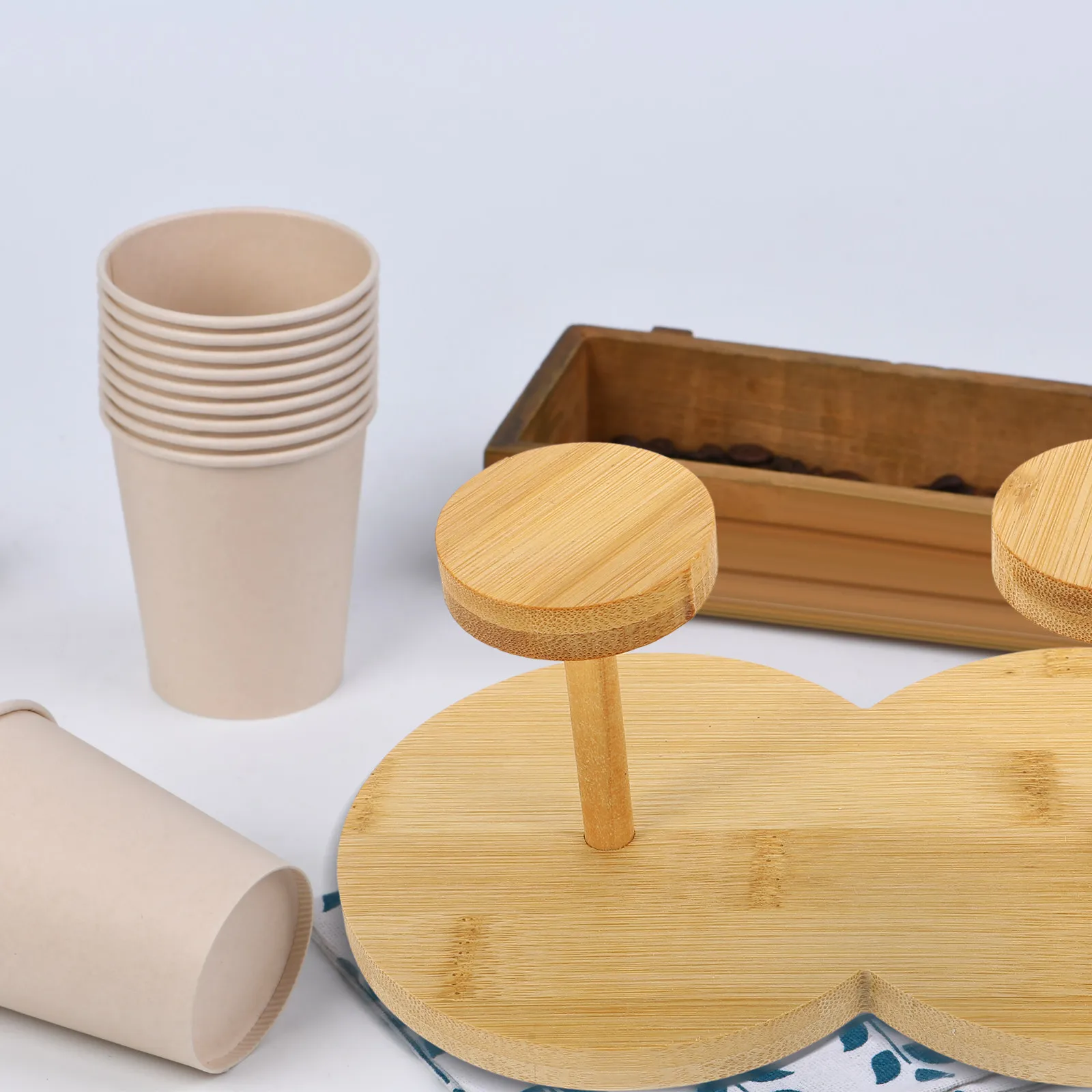 

Органайзер для одноразовых бумажных стаканов из бамбука, настольный диспенсер для кофейного бара, для дома, офиса, кафе, товары для дома