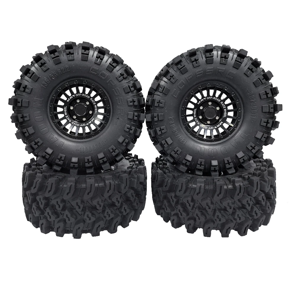 136mm 2.2-Inch RC Climbing Car Simulation Aluminum Alloy Viper Wheel Hub Wheel Tires For 1/10 SCX10 TRX4 Car Accessories
