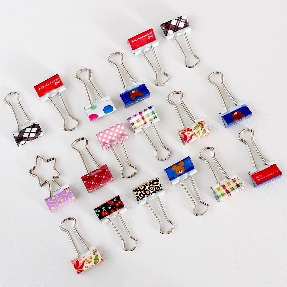 Imagem -06 - Trompete Color Printing Binder Clips Dovetail Bills Clip Material de Escritório Atacado 19 mm 30 Pcs