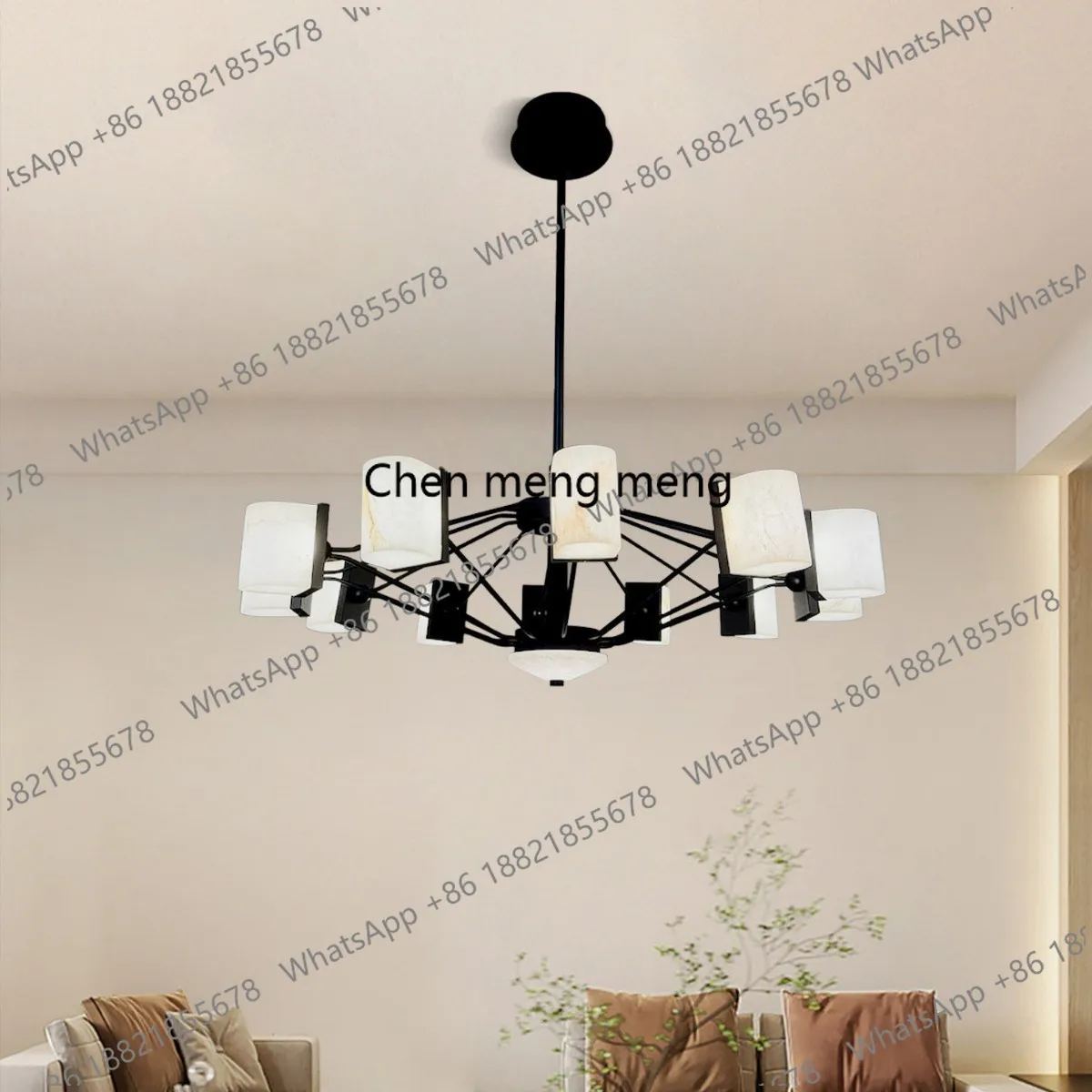 Modern light luxury marble chandelier designer modern living room dining room simple atmosphere villa bedroom study lamp