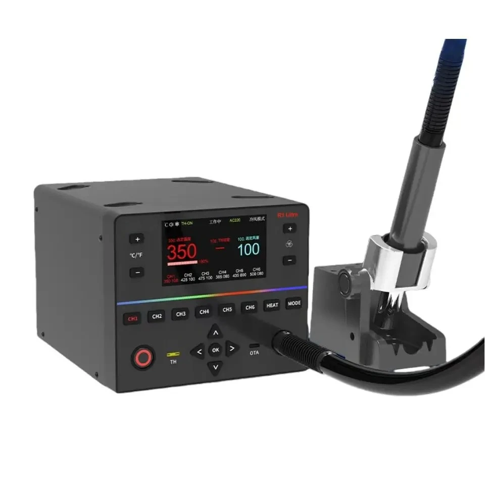 YCS R1 Ultra 1450W Hot Air Rework Station 100C-500C Phone Microchip PCB Repair Professional Soldering and Desoldering Station
