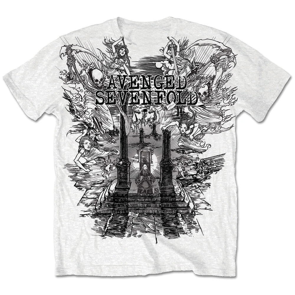 Repeating Nightmare Avenged Sevenfold Band T-Shirt Baumwolle Grafik-T-Shirt Herren Damen Sommer Streetwear – Detail 4