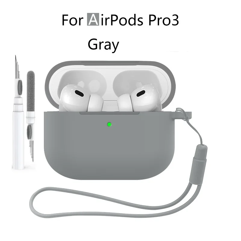 Neu für Airpods Pro 3 2025, Silikonhülle, Kopfhörer-Zubehör mit Reinigungsset und Lanyard, vollständige Schutzhülle für Airpods Pro 3 – Detail 26