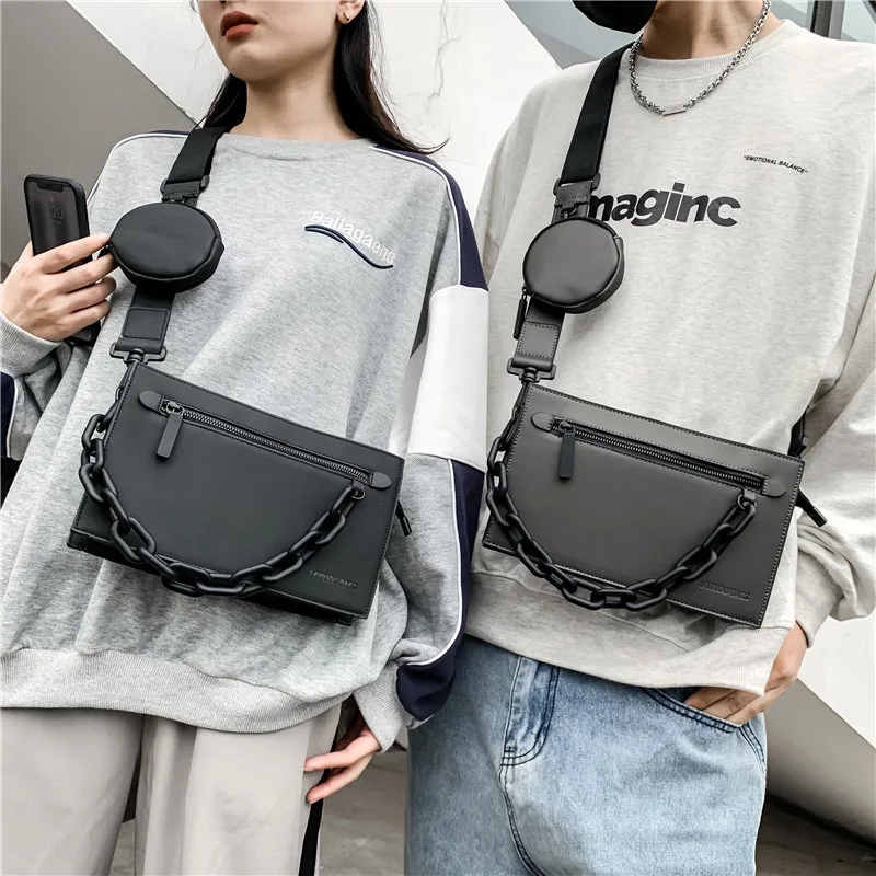 기관차 바람 메신저 가방 스트리트 트렌드 남자 가슴 가방 유럽과 미국의 맞춤형 패션 패니 팩