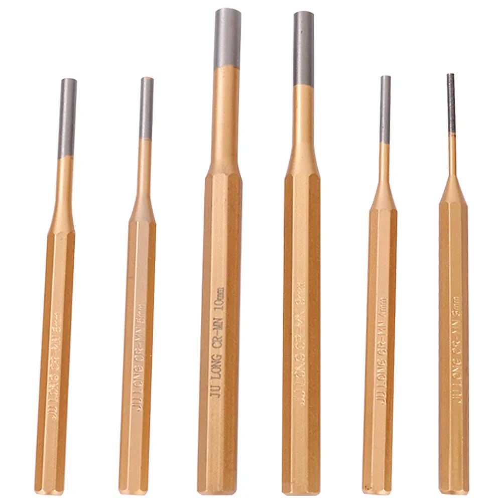 

6pcs Pin Punch Set 3-10mm Metal Punches Handheld Hole Tool for Automotive Craft Steel DIY Professional Woodworker