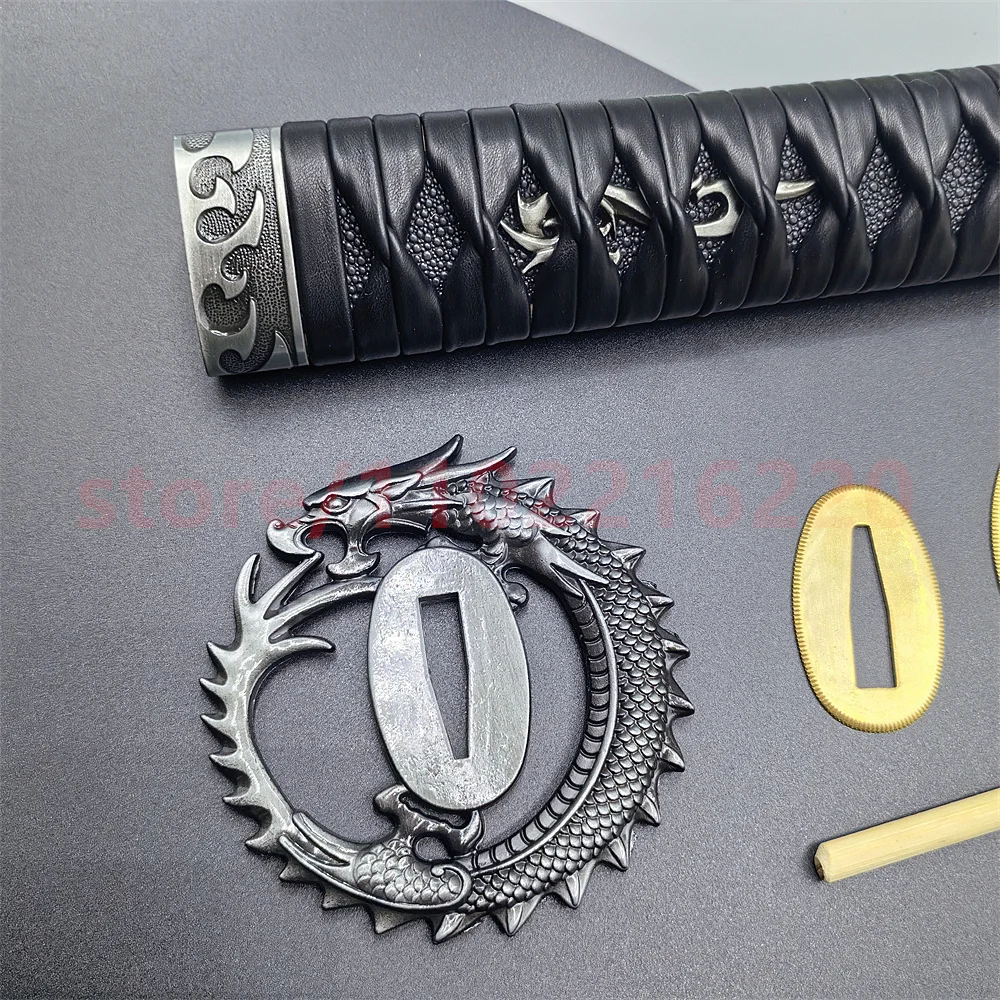 High Quality Tsuka Handle Alloy Tsuba Handguard Guard Brass Habaki Seppa For Japanese Real Japan Samurai Katana Sword Fittings