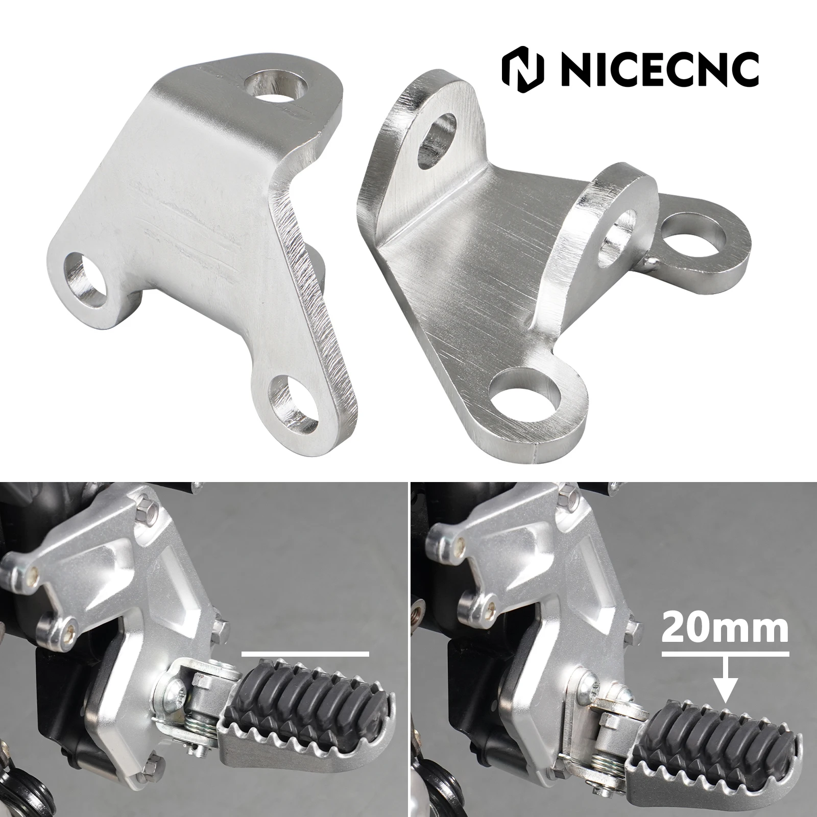 

For 2019-2024 Yamaha Tenere 700 XTZ700 Footrests Footpeg Lowering Brackets for Yamaha Tenere 700 Rally 20-24 Tenere 700 WR 2022