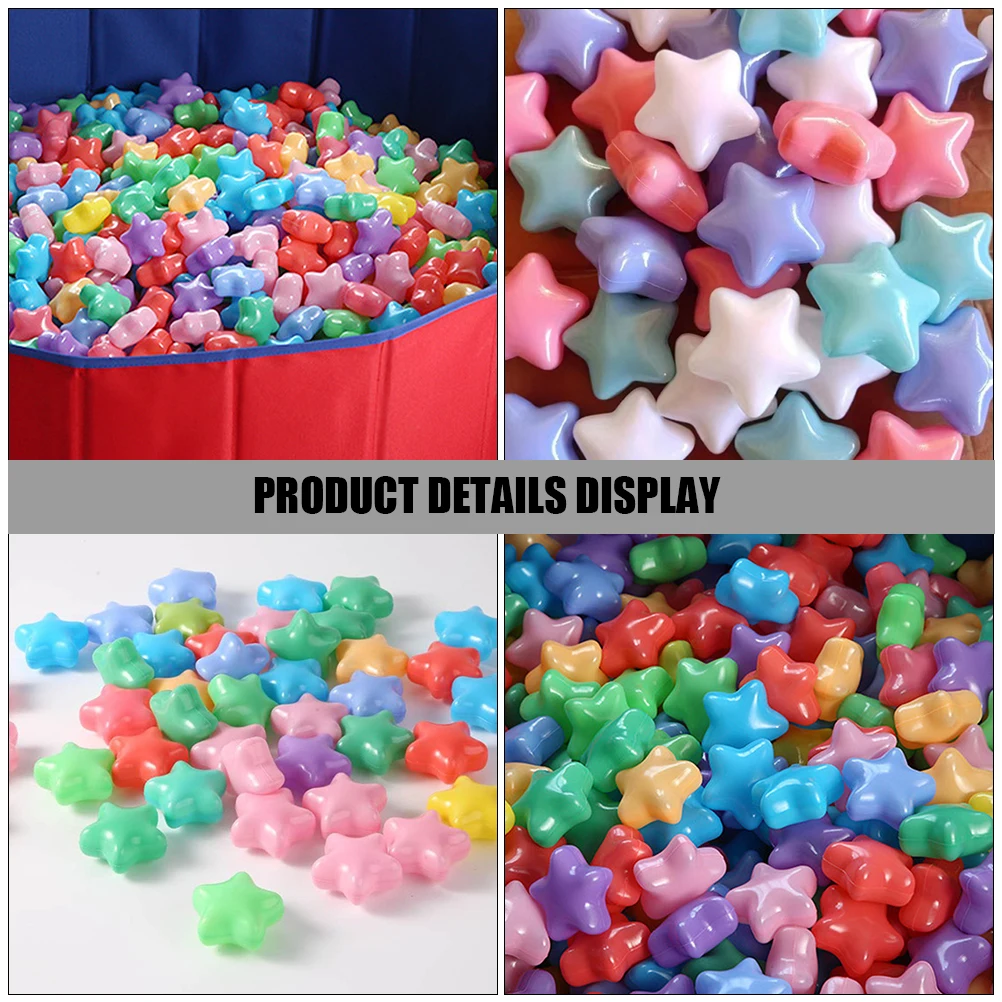 200pcs Ocean Balls Star Shape Kids Toy Plastic Balls for Ball Pits Children Pool Bath Tub Fun Educational Game Swim Toys