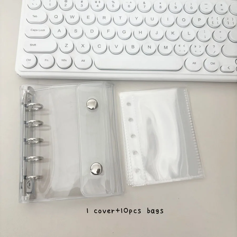 M5 Binder Kpop Sammelalbum, Macaron 5-Loch-Einband, DIY 10 Innentaschen, 45 Gitter-/Blanko-/Linierte Nachfüllpapiere – Detail 7
