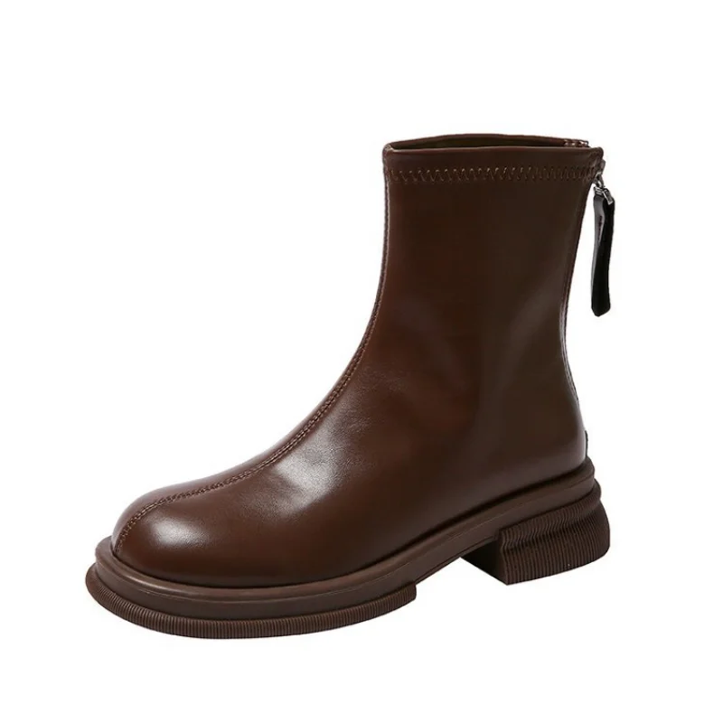 

Women's Luxury Boots New Fashion Genuine Leather Short Boots Female Comfortable Women Shoes Elegant Ladies Shoes High Quality