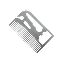 Men's Stainless Steel Comb Hairdressing, Beard Comb. Multi-function Bottle Opener Credit Card Size Gift for Men