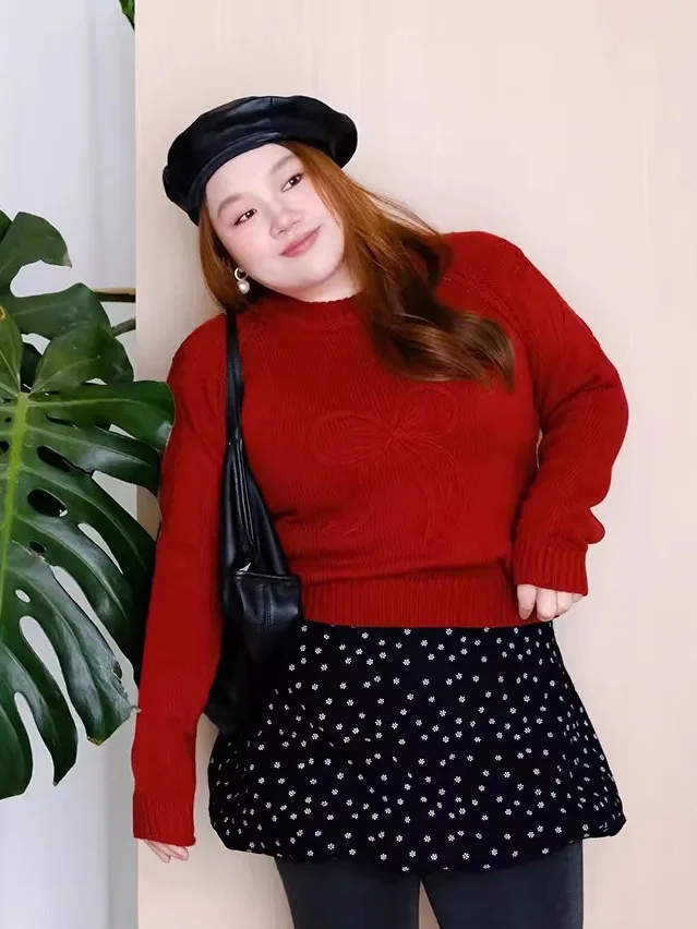 

Корейский простой свитер Zooobaby224 с круглым вырезом, цветной, тонкий, с длинными рукавами, и юбка А-силуэта с высокой талией