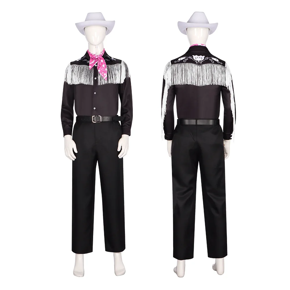 Movie Ken Cosplay Costume Men Ken Ryan Gosling Cowboy Shirt Hat Clothes Suit Hat Cosplay Party Carnival Uniform Full Costume