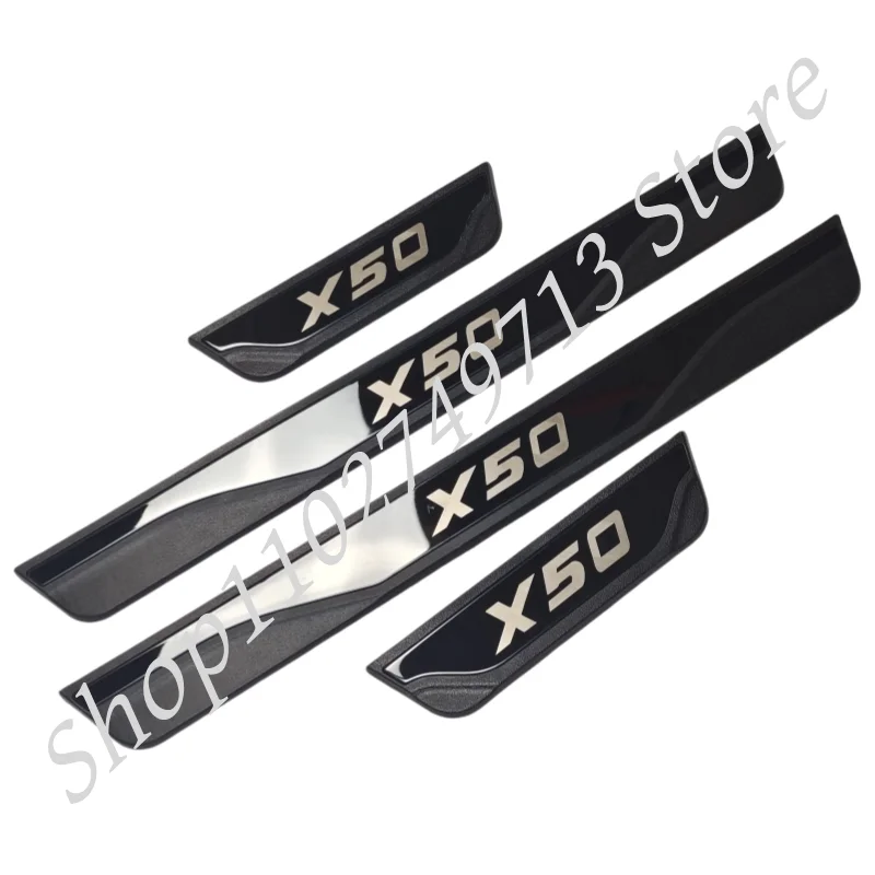 4Pcs  ABS/Stainless Steel For JETOUR X50 2023 2024 Door Sill Pedal Welcome Scuff Plate Decoration Cover Car Styling