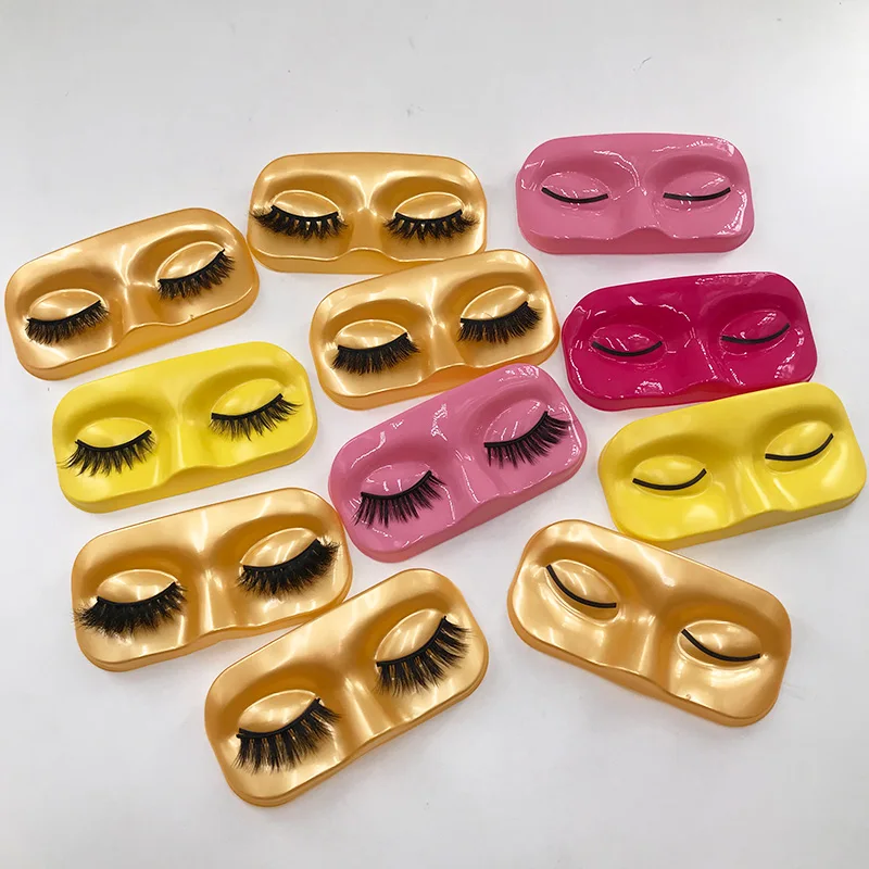 Strip Lashes Face Shape Tray พร้อมแม่เหล็ก Pink Gold Face Shape Tray สําหรับ Magnetic Lashes