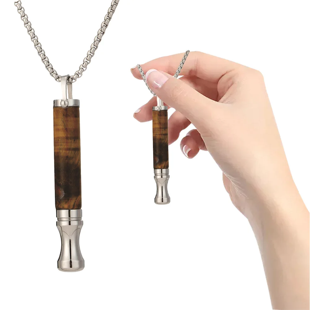 

Anti-Smoking Assistance Necklace Stress Relief Tiger Eye Necklace with Cotton Core Anxiety Breathing Necklace for Adults