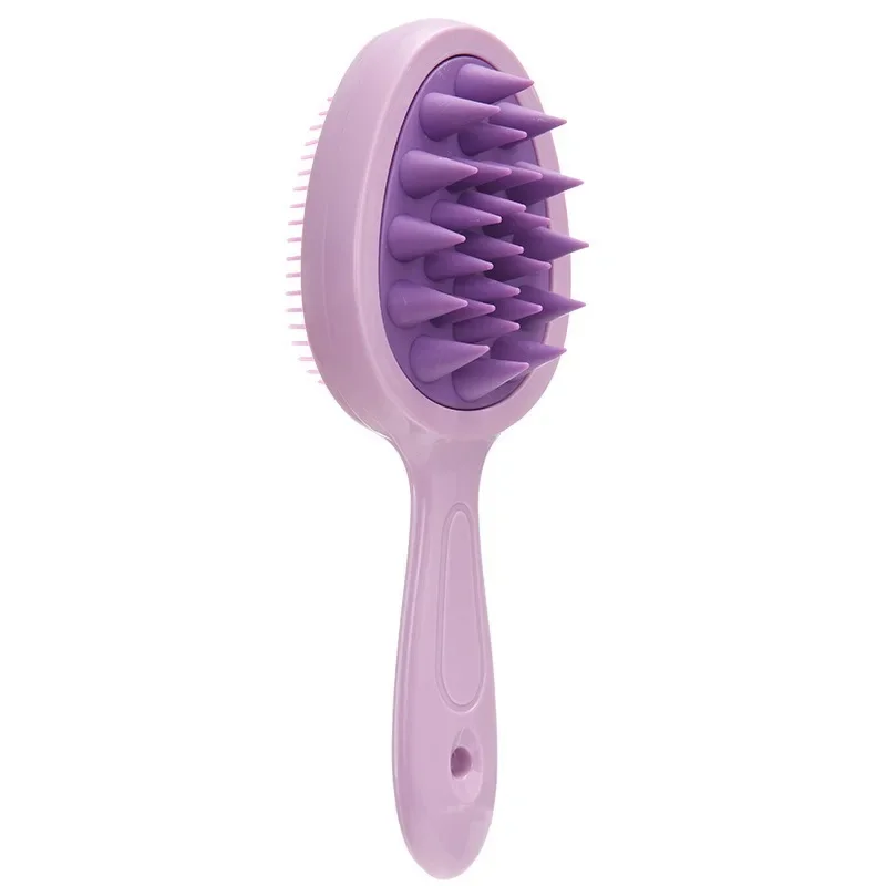 Two-sided Silicone Shampoo Brush Scalp Massage Brush Head Washing Comb Long Handle Hair Massager Body Scrubber Hair Accessories