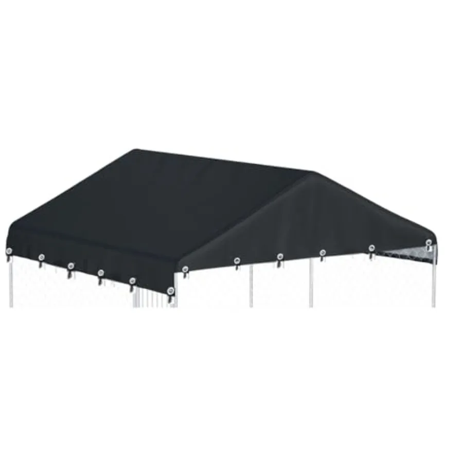 

Outdoor Dog Kennel Cover 10'W x 10'L Made of 600D Waterproof Ox Cloth in Black with High Durability and Weather Resistance