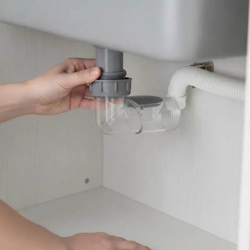 45mm Wash Basin Drainage Pipe Odor Proof Curved Kit Kitchen Sink Drain Pipe Drain Downpipe Joint Drainage Tube Pipeline Accesso