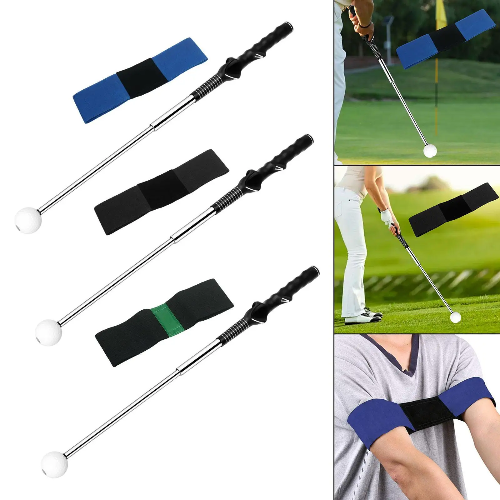 

Golf Warm up Stick Nonslip Grip Equipment Exercise Telescopic Golf Swing Trainer for Flexibility Rhythm Strength Speed Tempo