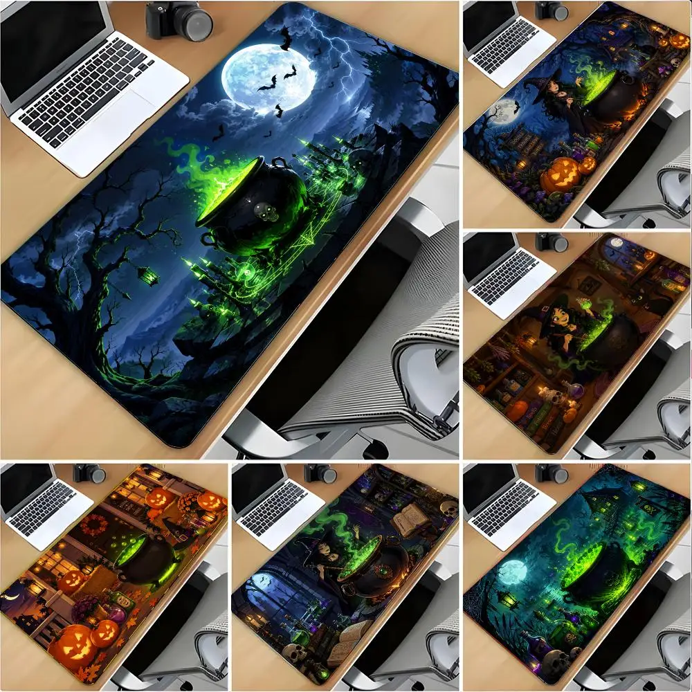 Halloween Potion Mouse Pad Large Mouse Pad Desk Mat Non‑Slip Gaming Board Game Mat with Stitched Edges