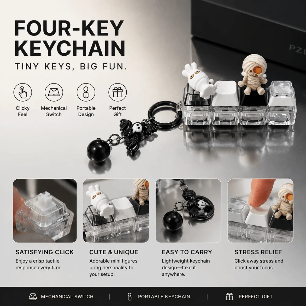 Mini Lightweight Fidget Keychain Soft Tactile Touch Smooth Rounded Edges Button Press Pendant Holiday Gift Fine Crafted