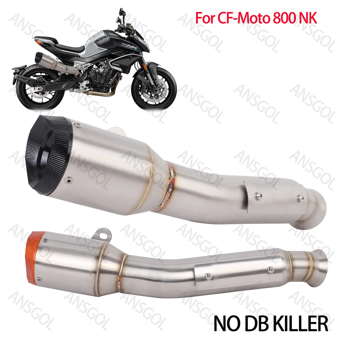 

Slip on For CFMOTO 800 NK 800 Exhaust Motorcycle Muffler Escape Header Link Pipe For CFmoto 800NK NO DB Killer