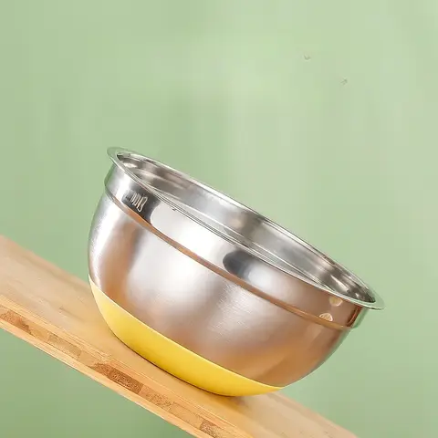 Salladsskålar med lock och halkfria bottnar, set med rostfria skålar för bakning, stapelbara förvaringsskålar 10 best sales skål i rostfritt stål med lock - №10