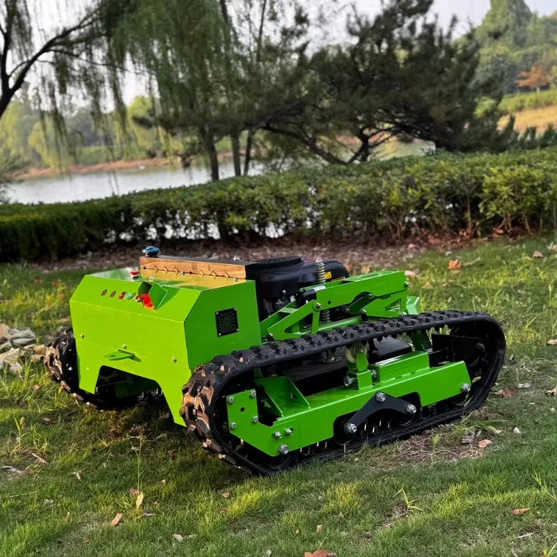 NEW Upgrade All Terrain RC Grass Cutter Garden Crawler Remote Control Robot Lawn Mower with Snow Blade