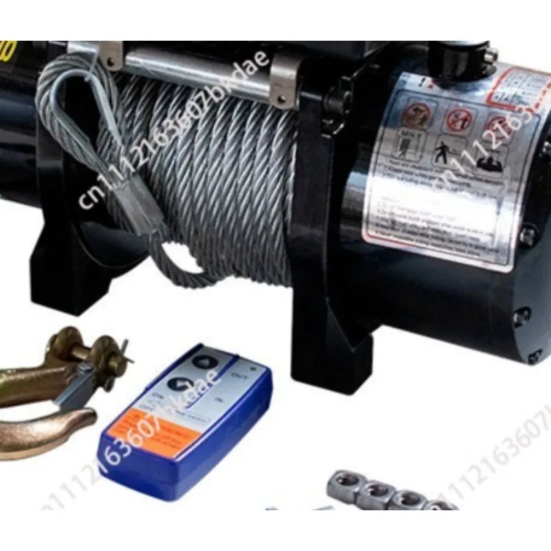 Self-rescue winch, 3000 pounds, 12V 24V electric winch for towing crane