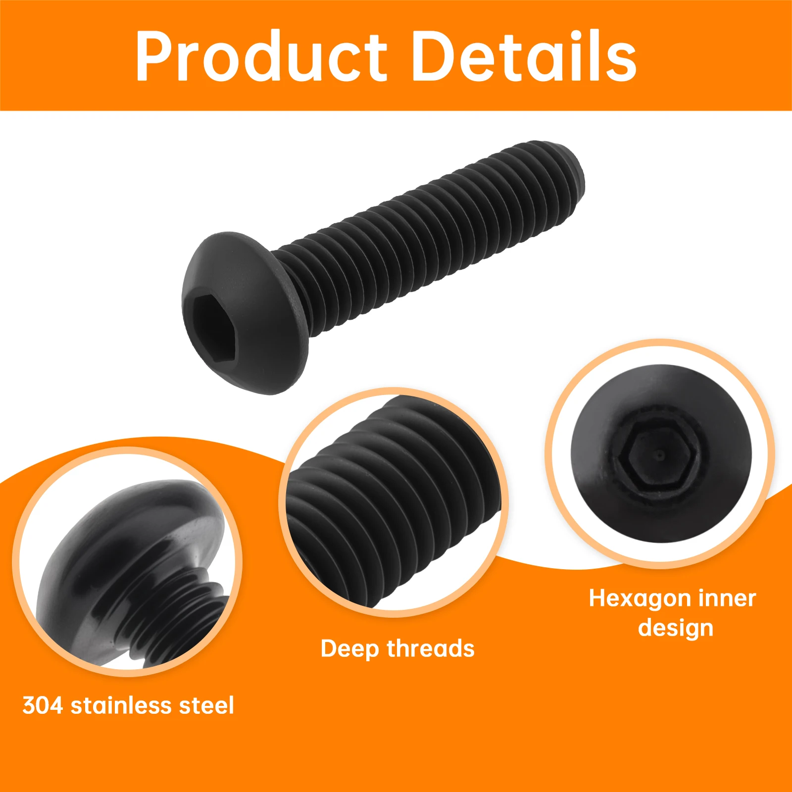432 Pcs 10.9 Grade Button Head Hex Socket Cap Screws Metric Bolts Nuts Washer Kit Set with Hex Wrench Alloy Steel M6-1.0 M8-1.25