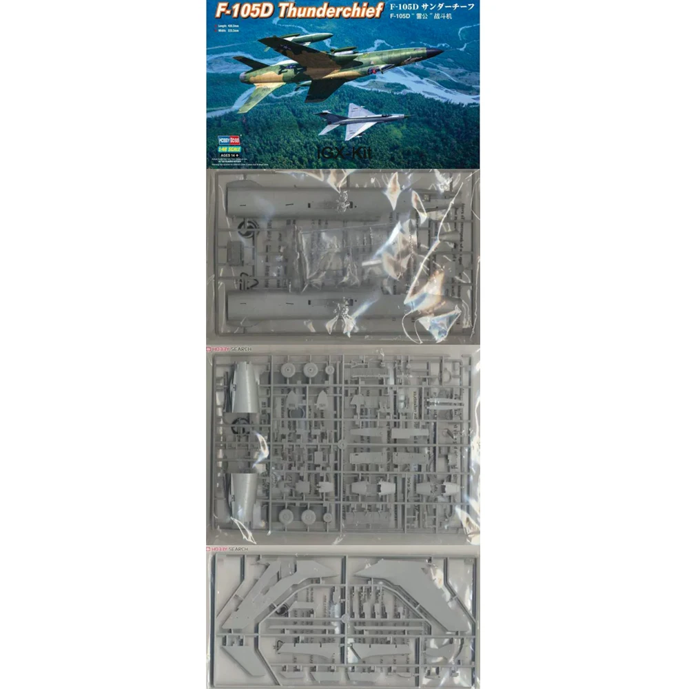 HobbyBoss 80332 US F105 F105D F-105D Thunderchief Kampfflugzeug im Maßstab 1:48, Modellbausatz aus Kunststoff