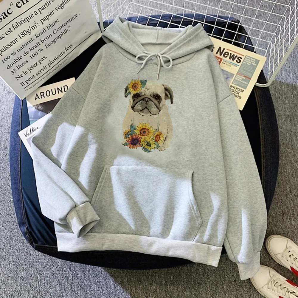 Pug sudaderas con capucha para mujer, ropa de calle de anime japonés, top de manga larga, ropa gótica, chándal para mujer