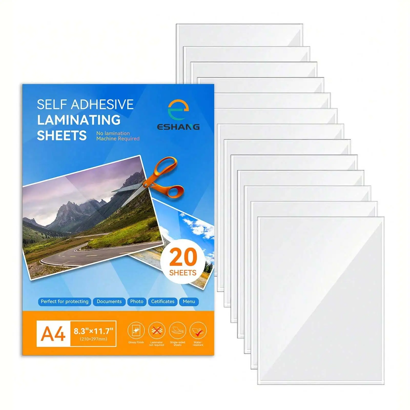Holographic Sticker Paper 100% Clear Vinyl Self-Adhesive Waterproof Transparent Cold Laminating Sheet Film No Machine for Crafts