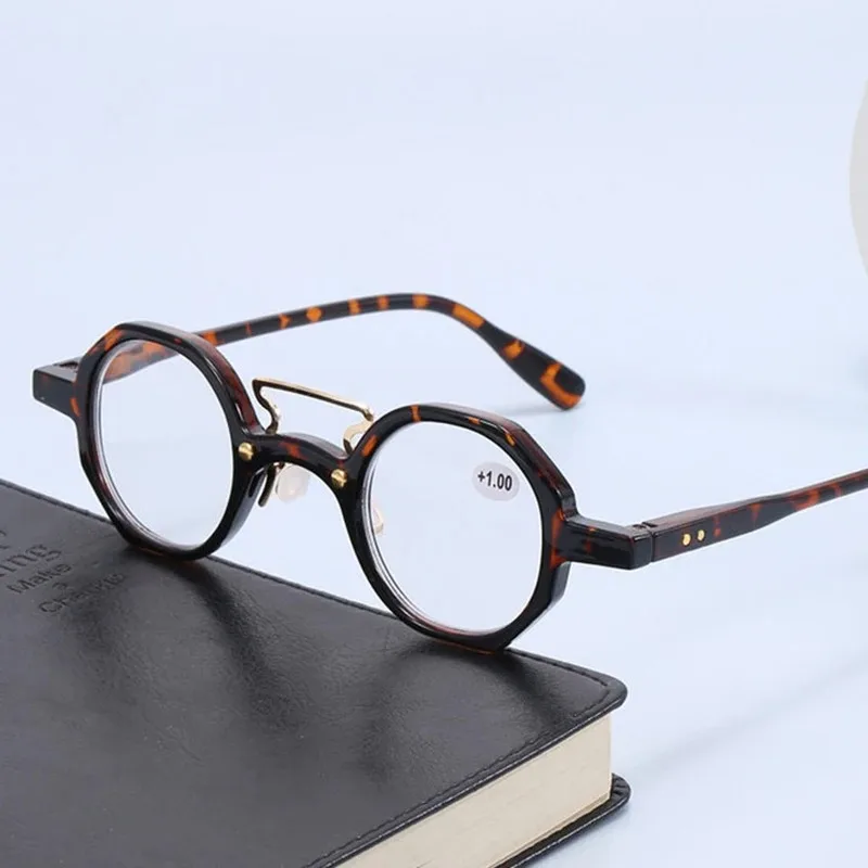Blaulichtblockierende Lesebrille für Mann und Frau, Retro-Presbyopie-Brille mit rundem Rahmen zum Lesen, 1,0 1,5 2,0 2,5 3,0 3,5 – Detail 2