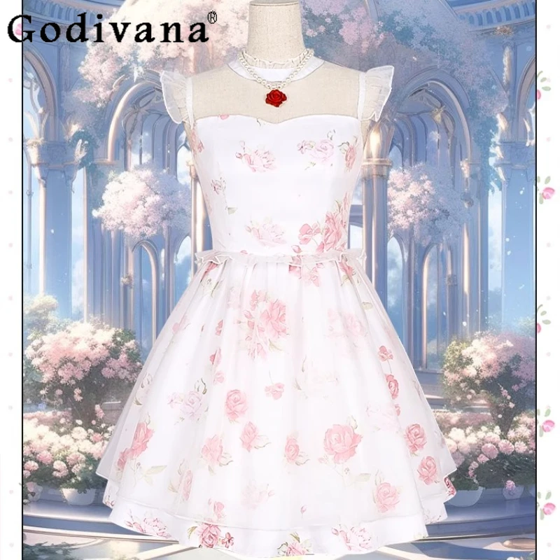 لعبة أنيمي معجزة تأثيري حلي المرأة الحلو Kawaii فستان زهري مع قلادة فستان حفلة الهالوين مثير للبالغين