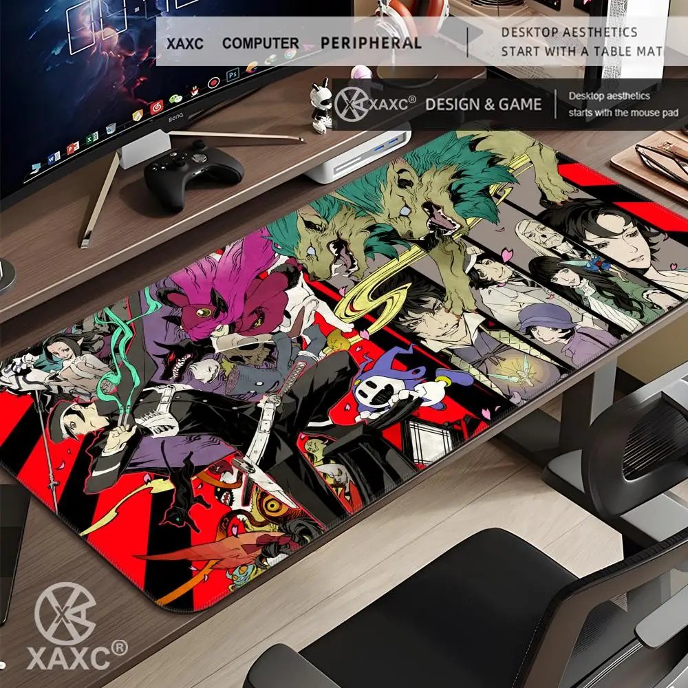 Anime S-Shin M-Megami T-Tensei Mouse Pad Large Keyboard Mouse Desk Pad XXL Non-Slip Rubber Gaming Mouse Pad Laptop Mouse Carpet