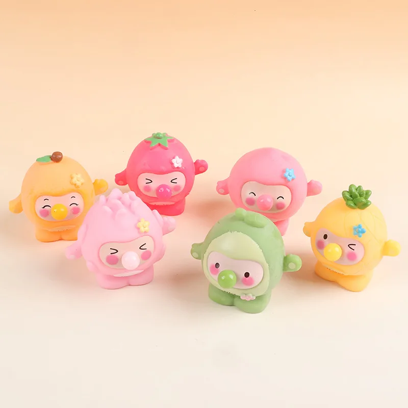Creative Cute Fruit Spit Bubble Animal Stress Relief Pinch Fidget Anti-stress Relief Squishy Toy Funny Squeeze Sensory Ball Toy