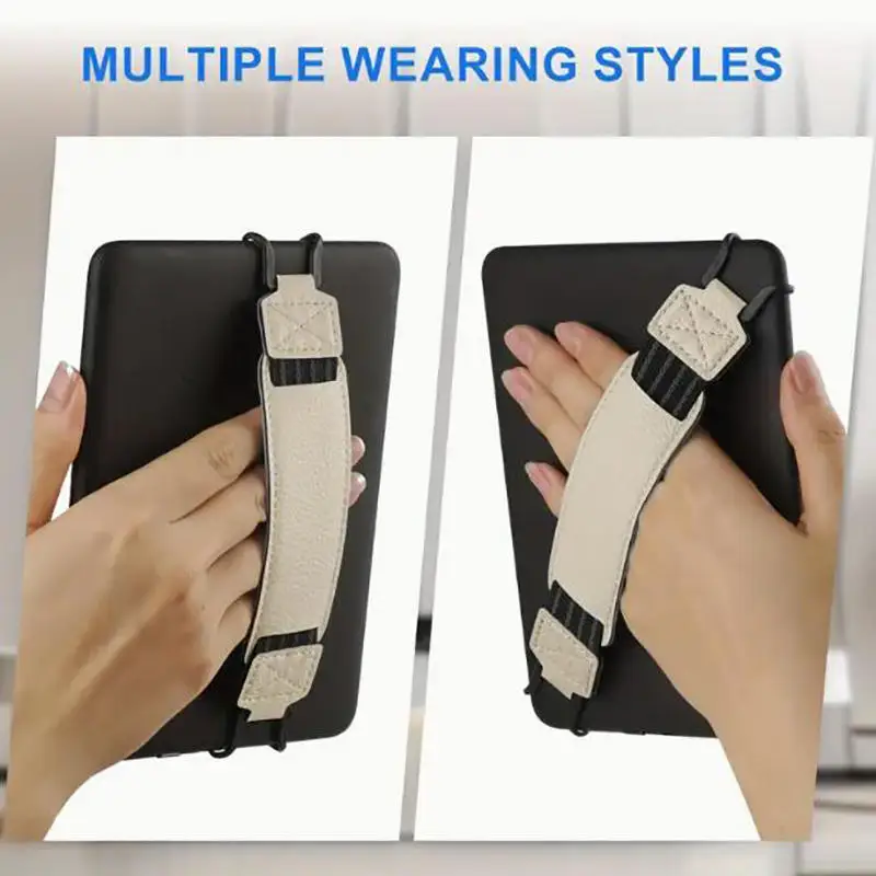 Universal E-Reader Sicherheit Handschlaufe Halter für 6-7" iPhone Finger Grip PU Leder Gummibänder Gürtel für Kindle Kobo Tablets – Detail 8