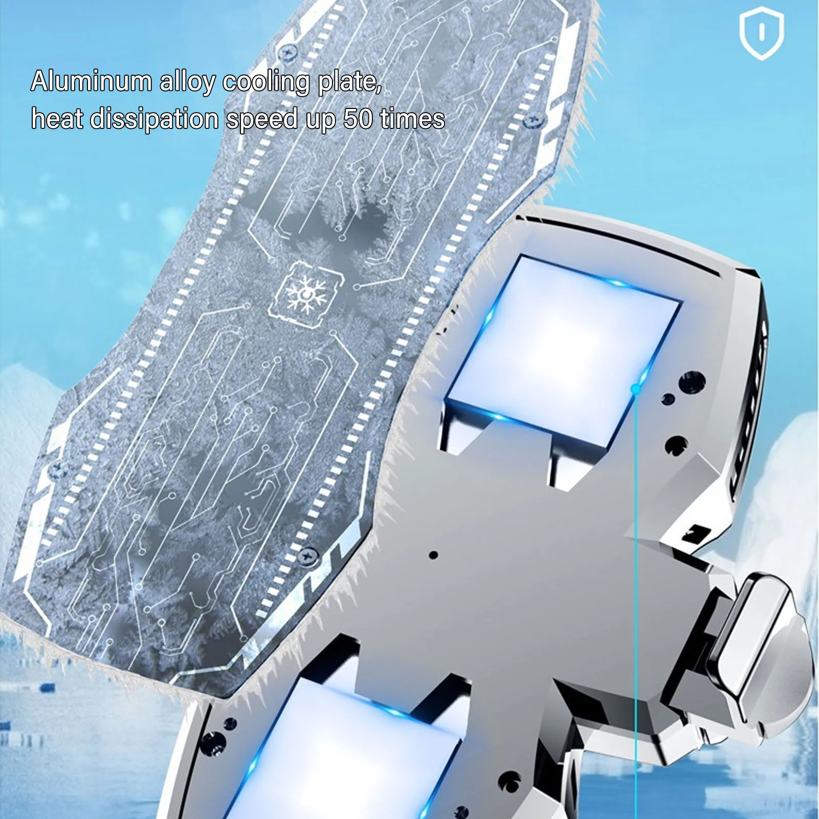 مروحة تبريد للهاتف الخلوي من سبائك الألومنيوم و ABS ، تبديد كبير للحرارة للبث المباشر ، مروحة ذكية لتوفير الطاقة #6