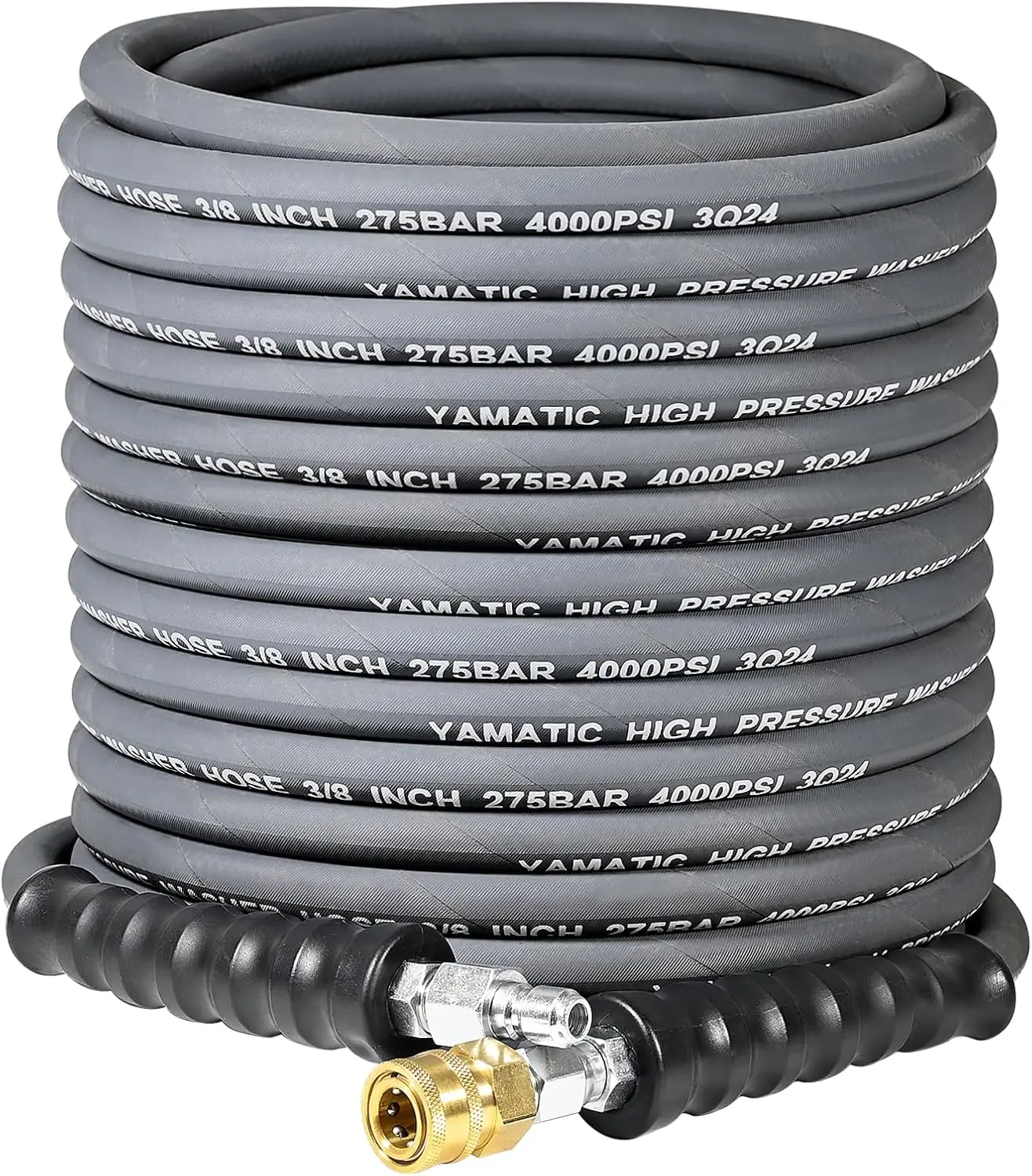 

3/8" ID Pressure Washer Hose 50 FT, 4000 PSI, Kink-Resistant with Swivel Quick Connect
